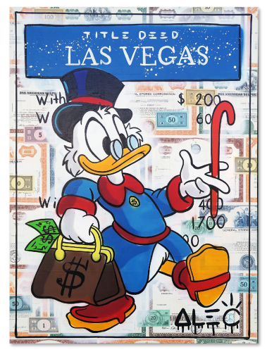 Scrooge Holding Bag and Cane Las Vegas