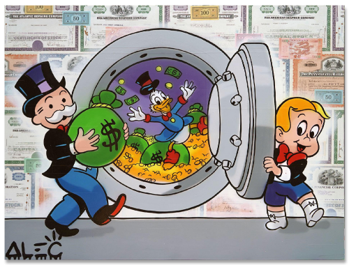 Richie and Monopoly Outside Scrooge's Vault